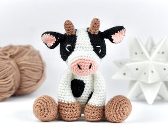 Easy Cow Amigurumi Crochet Pattern, UK/US