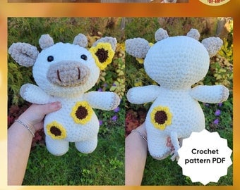 Sunflower Cow Crochet Plushie Pattern