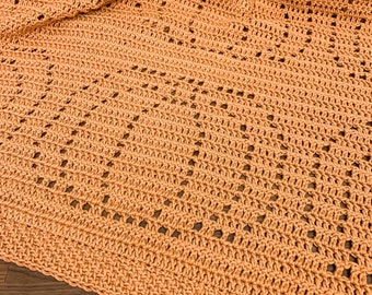 Jack Pumpkin Filet Crochet Baby Blanket Pattern