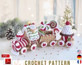 Gingerbread Train Christmas Crochet Amigurumi Pattern