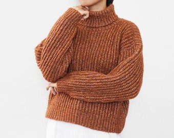 Easy Modern Crochet Turtleneck Sweater Pattern