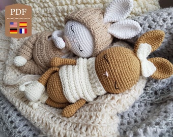 Multi-Language Amigurumi Baby Bunnies Crochet Pattern