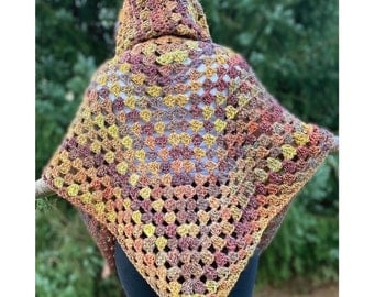 Beginner-Friendly Hooded Shawl Crochet Pattern PDF
