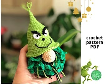 Christmas Green Gnome Crochet Pattern PDF