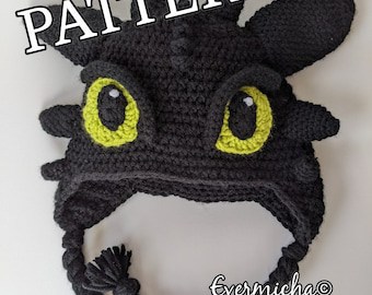 Toothless & Lightfury Dragon Crochet Hat Pattern