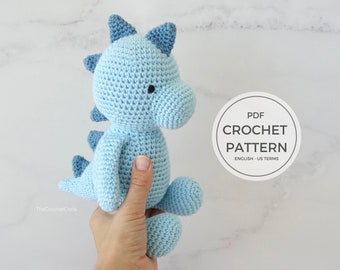 Dinosaur Amigurumi Crochet Pattern, Plush Stuffed Toy