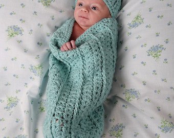 Unisex Baby Cocoon & Hat Crochet Pattern