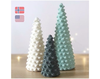 Crochet Christmas Tree Pattern Set, Holiday Decor