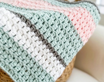 Modern Double Cluster Crochet Blanket Pattern