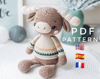 Moose Amigurumi Crochet Pattern: Multilingual Tutorial