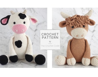 Cow Amigurumi Crochet Pattern, Stuffed Plush Toy