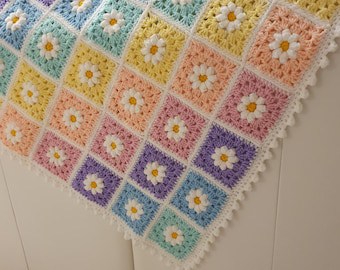 Daisy Dreams Rainbow Crochet Blanket Pattern