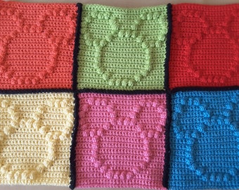 Embossed Mouse Blanket Crochet Pattern Square