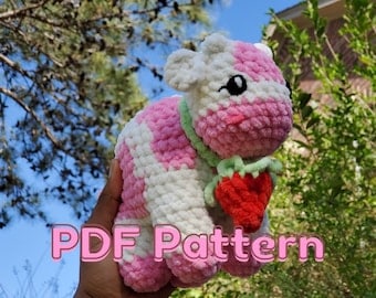 Crochet Strawberry Cow PDF Pattern