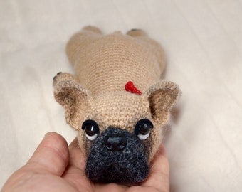 French Bulldog Puppy Crochet Pattern: Frenchie Lying Down