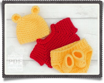 Baby Pooh Bear Crochet Set Pattern