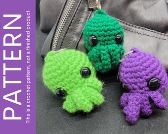 Cthulhu Keychain Crochet Pattern: Amigurumi Backpack Charm