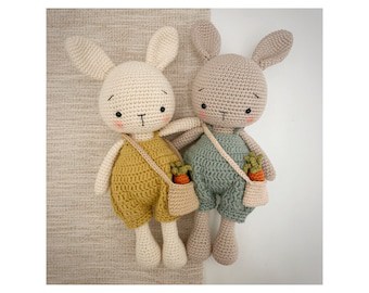 Spring Bunny Carrots Crochet Pattern in Multilingual PDF