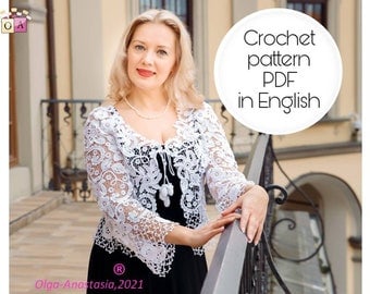 Irish Lace Bridal Jacket Crochet Pattern