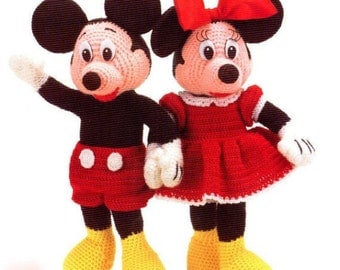 Retro Mickey & Minnie Mouse Crochet Pattern