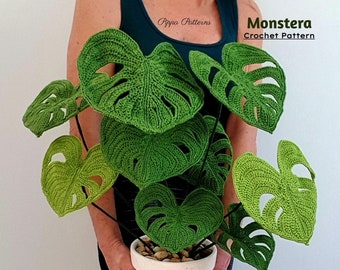 Monstera Plant Crochet Pattern with Photo Tutorial