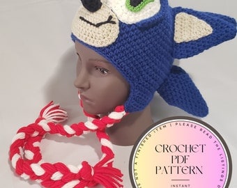 Sonic the Hedgehog Crochet Hat Pattern PDF