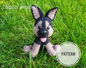 German Shepherd Amigurumi Crochet Pattern PDF