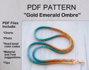 Ombre Gradient Bead Crochet Lanyard Pattern