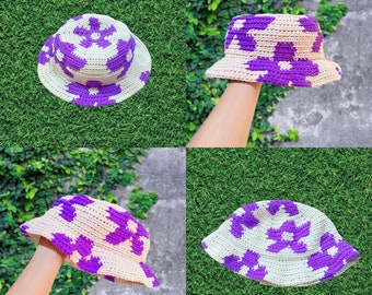 Purple Daisy Crochet Hat Pattern