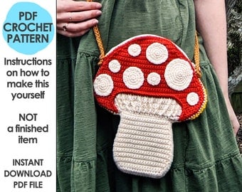Mori Girl Crochet Pattern: Kawaii Mushroom Bag