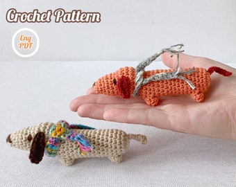 Amigurumi Dachshund Dog Crochet Pattern PDF