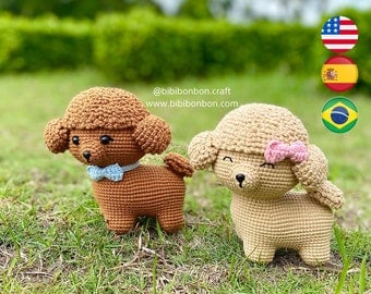 Crochet Amigurumi Poodle Pattern in Three Languages