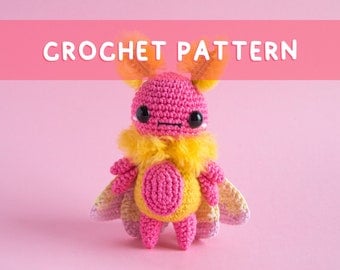 Rosy Maple Moth Amigurumi Crochet Pattern