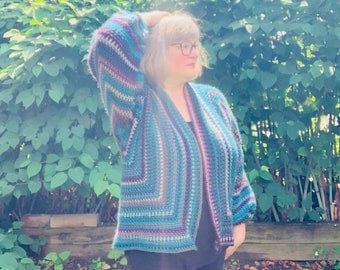 Moxi Hexi Cardigan: Hexagon Sweater Crochet Pattern