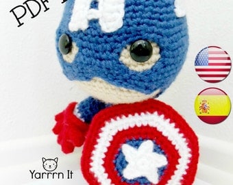 Captain America Sackboy Crochet Pattern (English/Spanish)