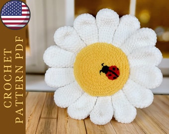Amigurumi Daisy Flower Crochet Cushion Pattern