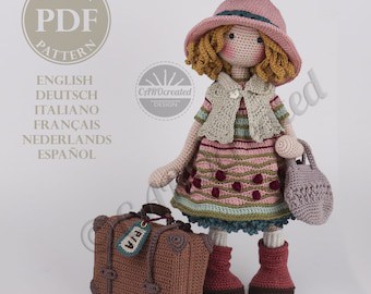 Multilingual Amigurumi Crochet Doll 'PIA' Pattern PDF