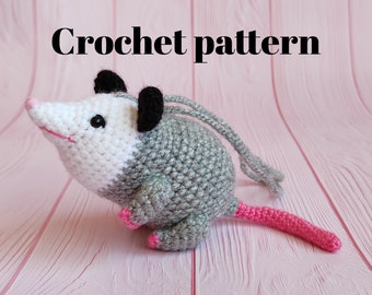 Crochet Amigurumi Opossum Plush Pattern PDF