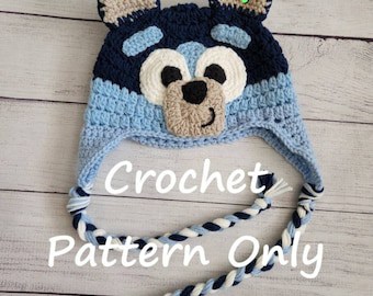 Bluey Crochet Hat Pattern for Kids (1-6 Years)