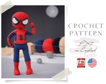 Superhero Spider Amigurumi Crochet Doll Pattern