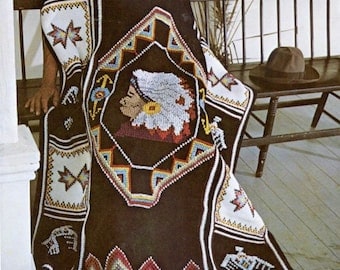 Vintage American Indian Crochet Afghan Pattern