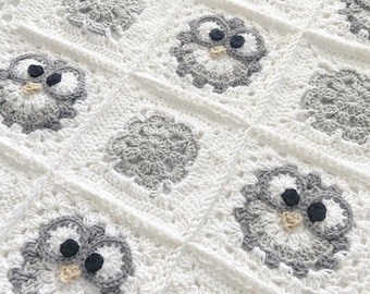 Owl-Themed Baby Blanket Crochet Pattern - Nellas Cottage