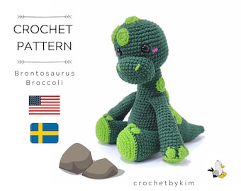Broccoli Brontosaurus Crochet Pattern by CrochetByKim