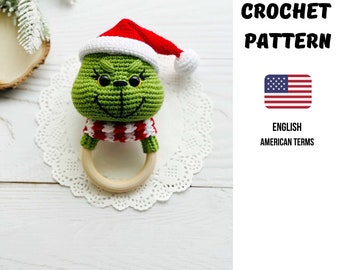 Grinch Christmas Crochet Pattern & Amigurumi Rattle