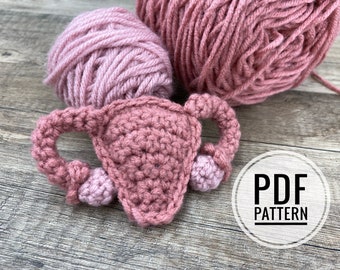 Cute Mini Uterus Crochet Pattern Instructions PDF