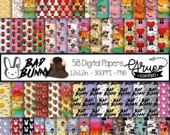 Bad Bunny Seamless Patterns: Digital Papers