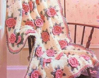 Victorian Rose Granny Square Crochet Pattern
