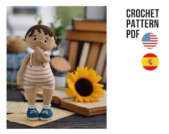 Crochet Doll Pattern, 'Flip' Boy - English/Spanish