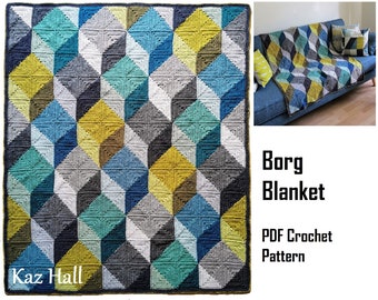 Borg 3D Crochet Pattern: Optical Illusion Afghan