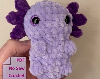 Crochet Mini Axolotl No-Sew Instant Pattern